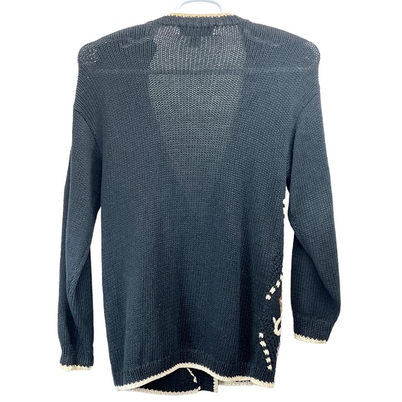 Vintage SK & Company Women's Multicolor Cotton Blend Embroidered Cardigan Size P - Picture 2 of 9